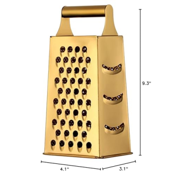 Gold Stainless Steel 4-Sided Grater: Multi-Functional Kitchen Tool