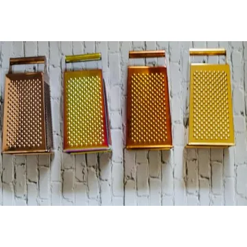 Gold Stainless Steel 4-Sided Grater: Multi-Functional Kitchen Tool