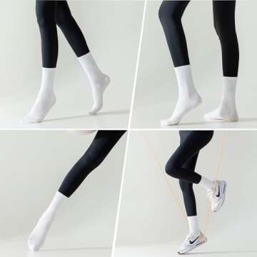 TOAMOUR 4 Pairs Pilates Socks with Grips for Women, Non Slip Yoga Athletic Ballet Barre Dance Workout Crew Socks