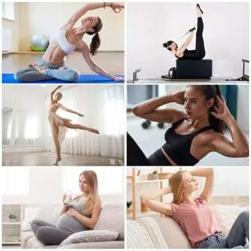 TOAMOUR 4 Pairs Pilates Socks with Grips for Women, Non Slip Yoga Athletic Ballet Barre Dance Workout Crew Socks