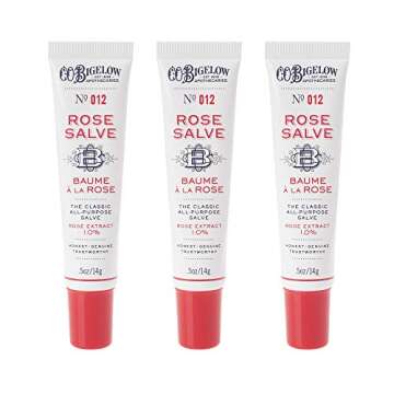C.O. Bigelow Rose Salve Lip Balm Tubes 3 Pack, All Purpose Salves Moisturizing for Chapped Lips and ...