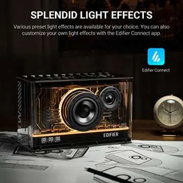 Edifier QD35 Tabletop Bluetooth Speakers, Hi-Res Audio & Hi-Resolution Sound Wireless Certified Computer Loudspeaker, 35W GaN Ultra-Fast Charging, Splendid Light Effects Home Speaker for Phone, Black