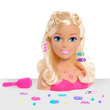 Barbie Fashionistas 8-Inch Styling Head, Blonde, 20 Pieces Include Styling Accessories, Hair Styling...