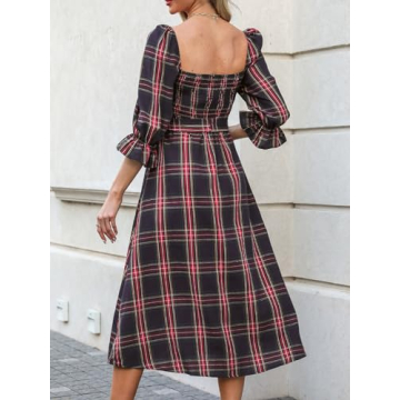 CUPSHE Women's Elegant Navy Blue Maxi Dress with Ruffled Sleeves