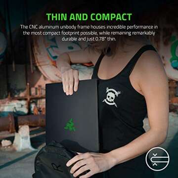 Razer Blade 15 Base Gaming Laptop 2021: Intel Core i7-10750H 6 Core, NVIDIA GeForce RTX 3070, 15.6" FHD 1080p 144Hz, 16GB, 512GB SSD - CNC Aluminum - Chroma RGB Lighting - Thunderbolt 3