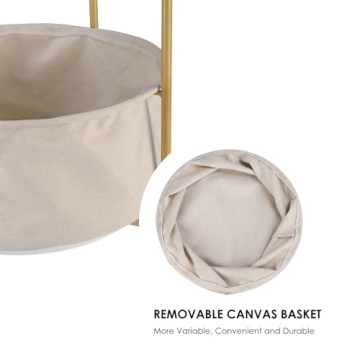 Stylish 3-Tier Round End Table with Detachable Basket