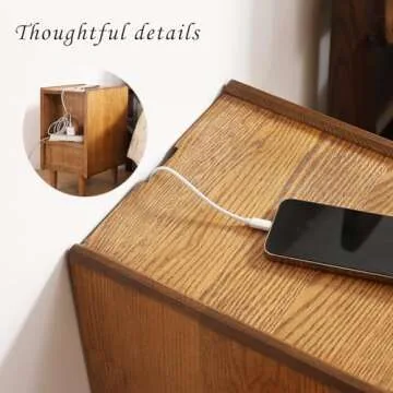 Buzleer Solid Wood Nightstands Ideal for Small Spaces