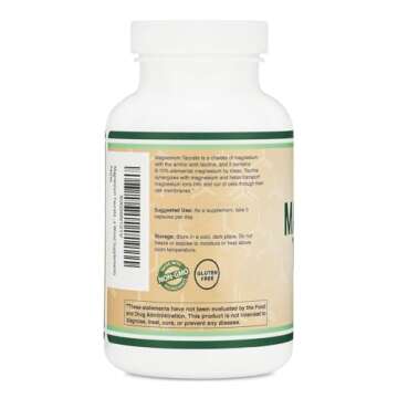 Magnesium Taurate Supplement for Cardiovascular Health to Boost Magnesium Levels (1,500mg per Serving, 210 Vegan Capsules) Non-GMO, Gluten Free, by Double Wood Supplements