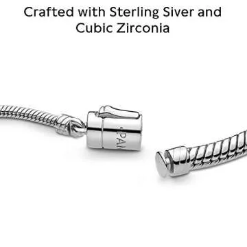 PANDORA Charm and Snake Chain Bracelet in Sterling Silver