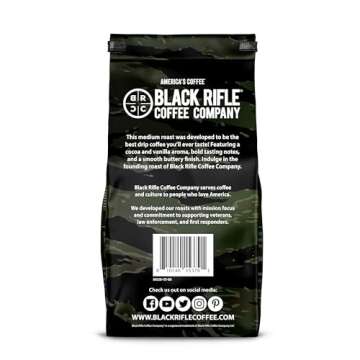 Black Rifle Coffee Company Just Black, Medium Roast Ground Coffee, 18 OZ Bag