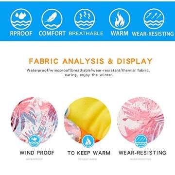 SEARIPE Girls and Boy's Snowsuits One Piece Jumpsuit Winter Warm Ski Suit Kids Toddler Waterproof Overall Outdoor(Yezi,150)