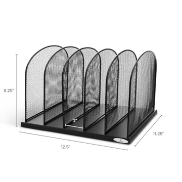 Safco Onyx Mesh 5 Sort Vertical Organizer for Desk