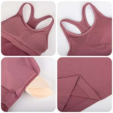 Yoga Racerback Tank Top for Women with Built in Bra,Women's Padded Sports Bra Fitness Workout Runnin...