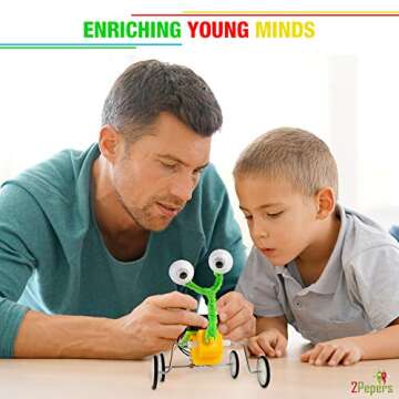 2Pepers Electric Motor Robotic Science Kits for Kids (4-in-1), DIY STEM Toys Kids Science Experiment...