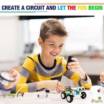 2Pepers Electric Motor Robotic Science Kits for Kids (4-in-1), DIY STEM Toys Kids Science Experiment Kits,Building Educational Robotics Kit for Boys and Girls,Circuit Engineering Science Project Kits