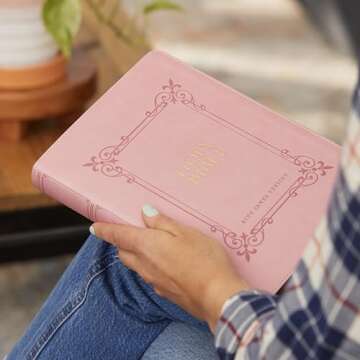 KJV Holy Bible: Large Print with 53,000 Center-Column Cross References, Pink Leathersoft, Red Letter...