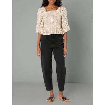 Stylish Women's Cropped Ruffle Top by The Drop