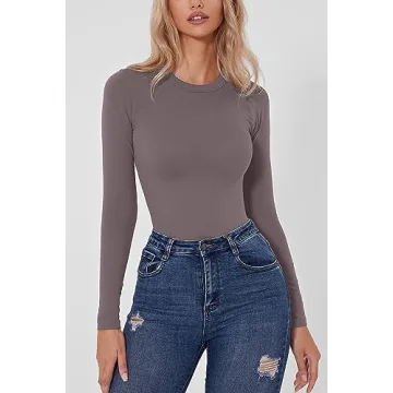 QINSEN Long Sleeve Bodysuit for Effortless Style and Comfort