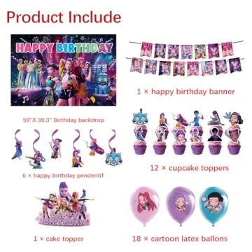 Happy Birthday Banner Supplies Decoration with Letter Balloons for Girls