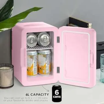 PERSONAL CHILLER 6.2L Skincare Fridge with LED Makeup Mirror, Mini Fridge Cooler and Warmer, Portabl...
