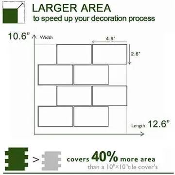 STICKGOO 10-Sheet Peel and Stick Subway Tile, Stick on Tiles Backsplash for Kitchen & Bathroom in White (Thicker Design)