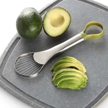 Amco 2-in-1 Avocado Pitter & Slicer - Efficient Kitchen Tool for Hassle-Free Avocado Prep, Precise Food Slicing, Safe & Easy to Use, Dishwasher-Safe Tool for Guacamole, Sandwiches, Salads