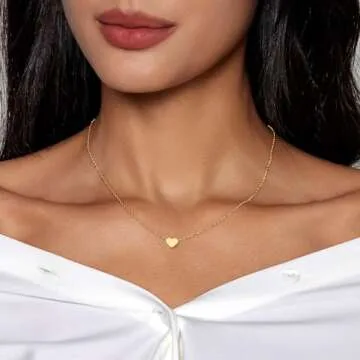 HERIER Gold Heart Necklace for Women 14K Plated Jewelry