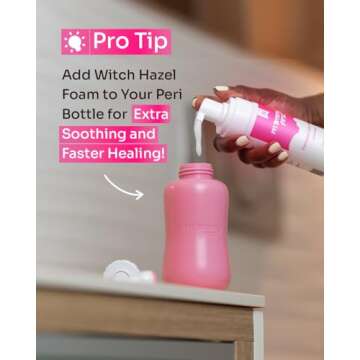 Mommy First® Peri Bottle for Postpartum Care | Upside Down Bottle for Perineal Cleansing and Recovery | Portable Bidet | Postpartum Essential | Baby Pink 12.2 OZ