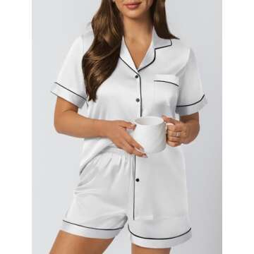 LILLUSORY Silk Satin Pajama Set for Women - Elegant 2 Piece Sleepwear Lounge Pjs