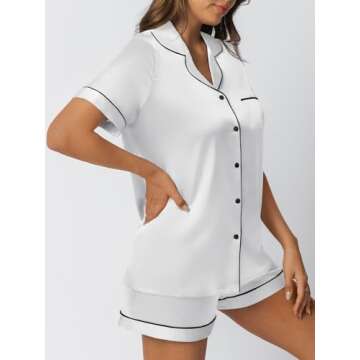 LILLUSORY Women’s Silk Satin Pajama Set for Comfort