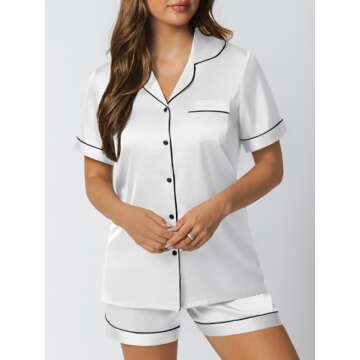 LILLUSORY Women’s Silk Satin Pajama Set for Comfort