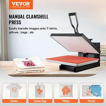 VEVOR Heat Press 16x20, 1700W Power Heat Press Machine, Fast Heating, High Pressure Heat Press Machi...