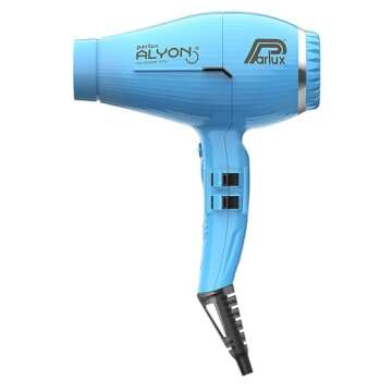 Parlux Alyon Turqoise Hair Dryer + M Hair Designs Tangle Stop Cord Cover (Bundle) – Lightweight, I...