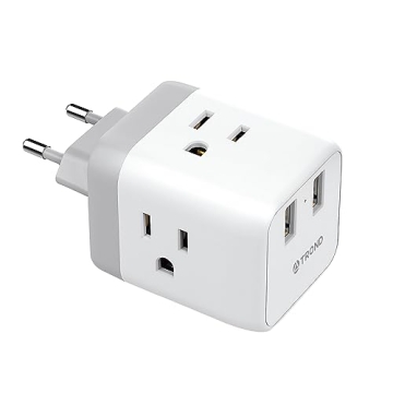 TROND European Travel Plug Adapter - International Power Adapter Converter for Europe with 3 Outlets...