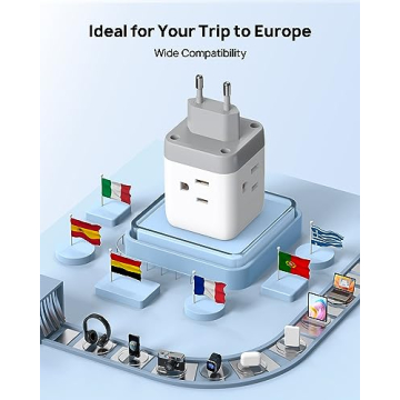 TROND European Travel Plug Adapter with USB Ports