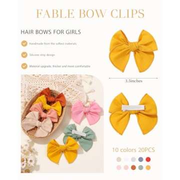 Jollybows 20pcs Fable Girls Hair Bows - Trendy Accessories for Kids