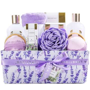Lavender Spa Gift Basket - Luxetique 12 Pcs Set