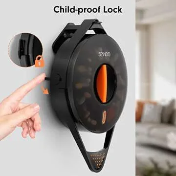 Fullicon Pill Dispenser with 14 Large Compartments and Child-Proof Lock, Spindo Medicine Dispenser-Dispense Vitamin/Tablet/Supplement for Elderly/Amnesia/Dementia