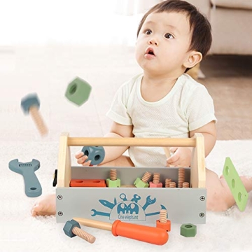 Kids Wooden Tool Box Set for Creative Building Fun