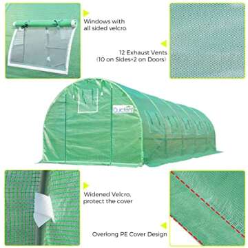 Quictent 25'x10' Portable Greenhouse for All Seasons
