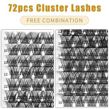 VENUSPEARL Lash Clusters D Curl Individual Lashes 280 Clusters False Eyelash 9-16MIX Lash Clusters Extensions Individual Lashes Cluster DIY Eyelash Extensions at Home (BM01+T)