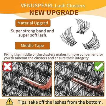 VENUSPEARL Lash Clusters D Curl Individual Lashes 280 Clusters False Eyelash 9-16MIX Lash Clusters Extensions Individual Lashes Cluster DIY Eyelash Extensions at Home (BM01+T)