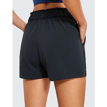 CRZ YOGA Womens 4-Way Stretch Athletic Shorts High Waisted Comfy for Work Casual Workout Golf Hiking...