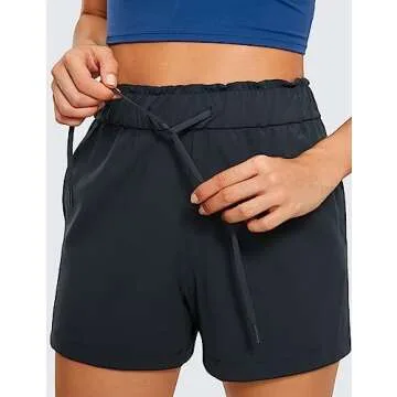 CRZ YOGA Women's 4-Way Stretch Athletic Shorts with Pockets