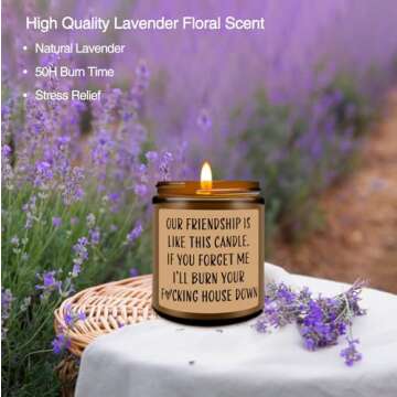 Homsolver Funny Scented Soy Candle Gifts, Our Friendship F Candle - Premium Lavender Scent, Best Fri...