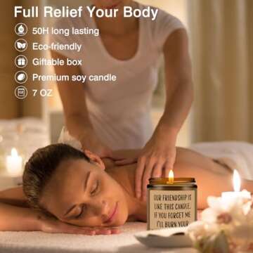 Homsolver Funny Scented Soy Candle Gifts, Our Friendship F Candle - Premium Lavender Scent, Best Friend Birthday Christmas Gifts for Women Friends