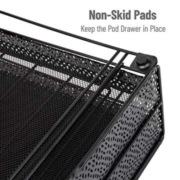 Mind Reader Single Serve Coffee Pod Organizer with 2 Drawers, 72 Pod Capacity, Metal Mesh, 13"L x 12.75"W x 5"H, Black