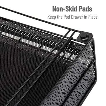 Mind Reader Single Serve Coffee Pod Organizer with 2 Drawers, 72 Pod Capacity, Metal Mesh, 13"L x 12.75"W x 5"H, Black