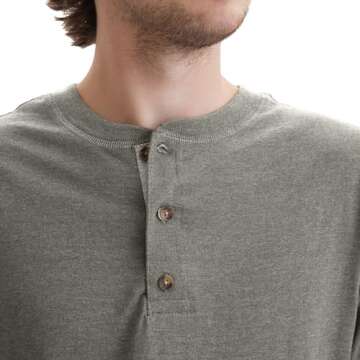 Hanes Men's Beefy Long Sleeve Three-Button Henley