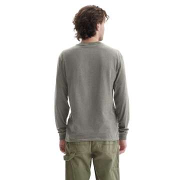 Hanes Men's Beefy Long Sleeve Three-Button Henley